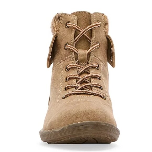 NiB St. John's Bay Womens Shae Block Heel Hiking Boots Tan Size 7.5 M $65 RY1363 - Picture 3 of 4